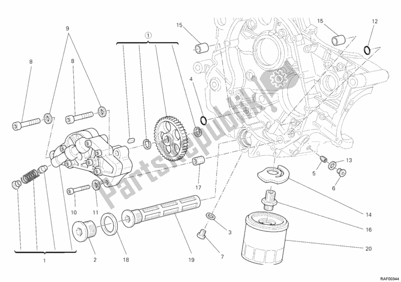 Alle onderdelen voor de Oliepomp - Filter van de Ducati Monster 795 ABS Thailand 2014